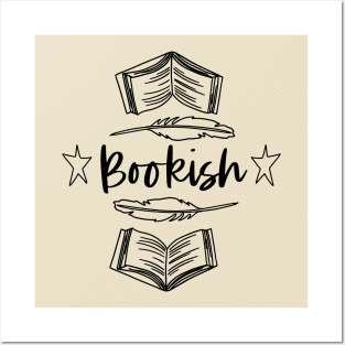 Bookish - Black Lines - Book Lover Reader Bookworm Book Nerd Alert Posters and Art